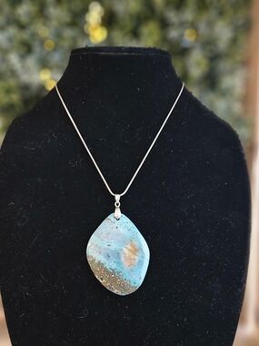 Turquoise Stone Pendant Necklace - Unbranded